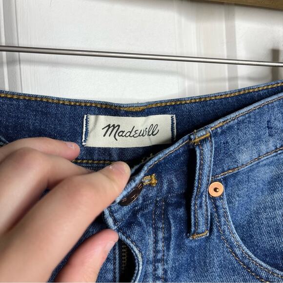Madewell High Rise Medium Wash Cut Off Denim Shorts Size 25 - Picture 3 of 8